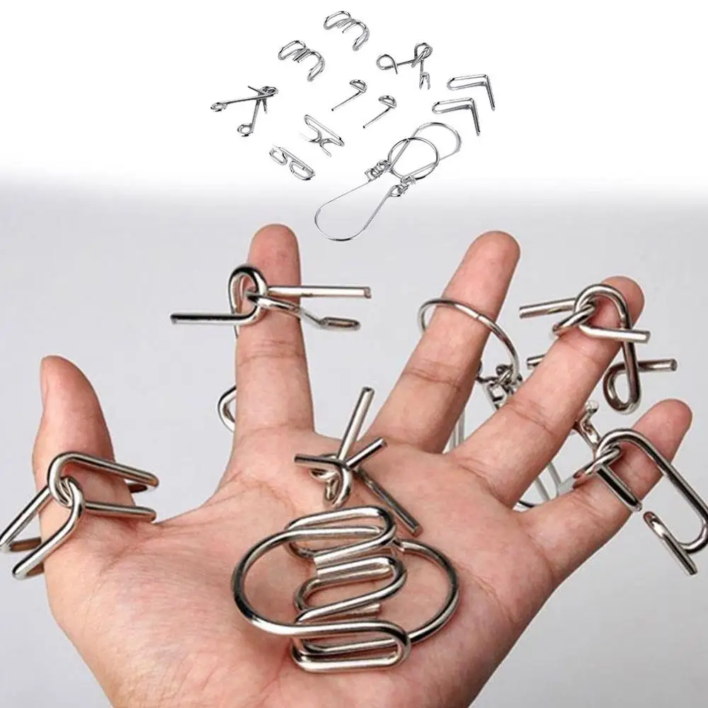 7pcs/Set Metal Wire Puzzles Toys Magic Trick Compact Puzzle Ring IQ Test Toy Kids Funny Mind Game Portable Brain Teaser Gift
7pcs/Set Metal Wire Puzzles Toys Magic Trick Compact Puzzle Ring IQ Test Toy Kids Funny Mind Game Portable Brain Teaser Gift