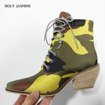 Chunky Heel Bootie Camouflage Print Pointed Toe Block Heel Boots Mid Calf Shaft 2020 Spring/Autumn New Boots Women Night Club
Chunky Heel Bootie Camouflage Print Pointed Toe Block Heel Boots Mid Calf Shaft 2020 Spring/Autumn New Boots Women Night Club