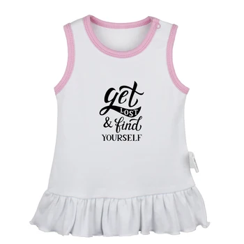 

Finding Your Shine Get Lost and Find Yourself Design Newborn Baby Girls Dresses Toddler Sleeveless Dress Infant Cotton Clothes