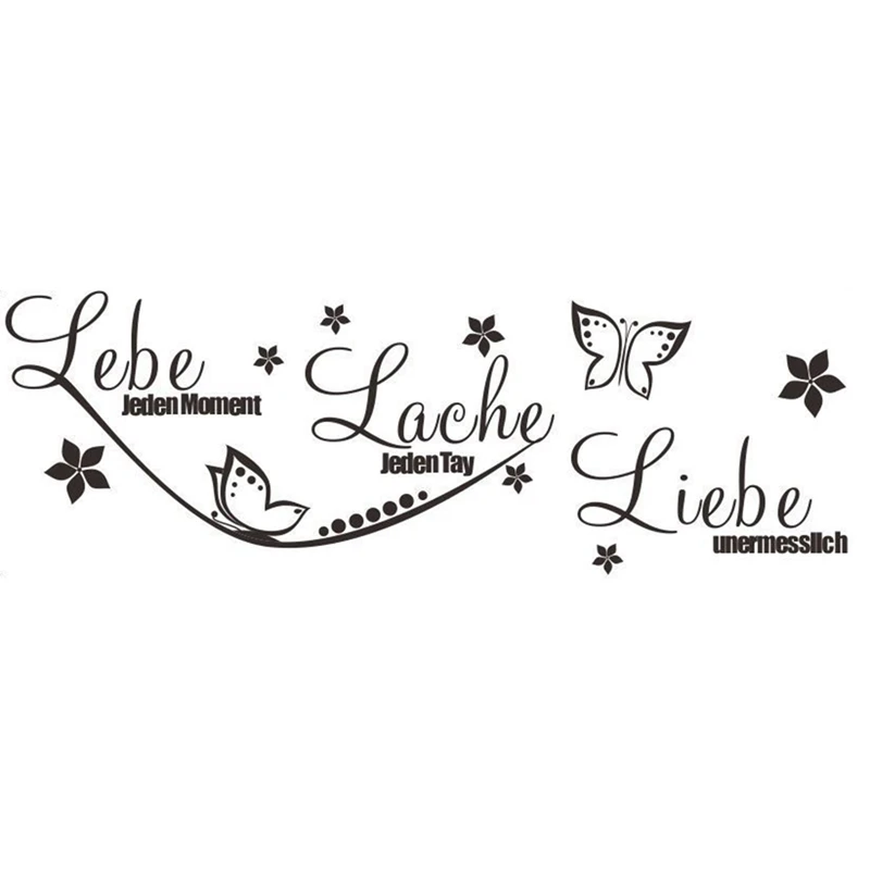 Home Decor Butterfly & Letter Wall Sticker Lebe Lache Liebe German Wall Sticker For Kids Room
Home Decor Butterfly & Letter Wall Sticker Lebe Lache Liebe German Wall Sticker For Kids Room