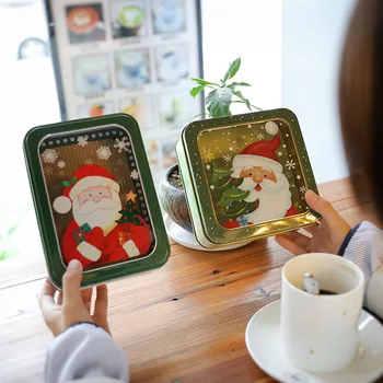 Christmas gift box Open window transparent rectangular square film tinplate box cookie box baking packaging AA033 
Christmas gift box Open window transparent rectangular square film tinplate box cookie box baking packaging AA033
