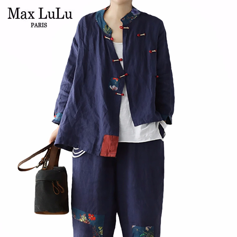 Max LuLu New 2020 Spring Chinese Style Ladies Vintage Two Pieces Sets Womens Loose Floral Patchworks Suits Casual Tops And Pants
Max LuLu New 2020 Spring Chinese Style Ladies Vintage Two Pieces Sets Womens Loose Floral Patchworks Suits Casual Tops And Pants
