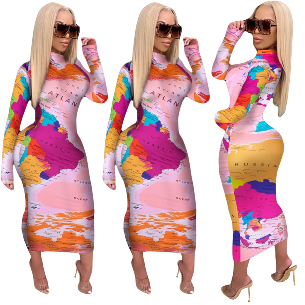 Oversized Dress Woman Russia Map Printed Slim Long Sleeve Maxi Dress OL Style Autumn Winter Female Clothing
Oversized Dress Woman Russia Map Printed Slim Long Sleeve Maxi Dress OL Style Autumn Winter Female Clothing