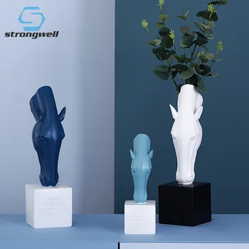 Strongwell European Abstract Horse Head Statue Flower Vase Animal Head Plant Flower Pot Resin Crafts Nordic Home Decoration Gift
Strongwell European Abstract Horse Head Statue Flower Vase Animal Head Plant Flower Pot Resin Crafts Nordic Home Decoration Gift