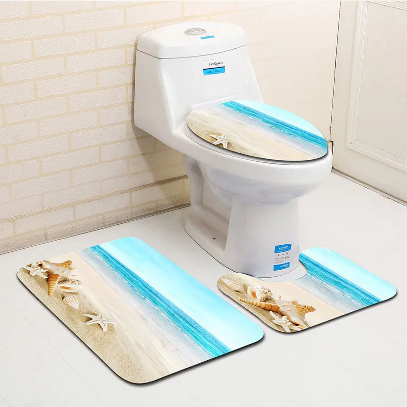 Beach Ocean Anti Slip Bathroom Mat 3piece/Set Bathroom Accessories Flannel Mat in Bathroom Toliet Rug Washable Tapete Banheiro
Beach Ocean Anti Slip Bathroom Mat 3piece/Set Bathroom Accessories Flannel Mat in Bathroom Toliet Rug Washable Tapete Banheiro
