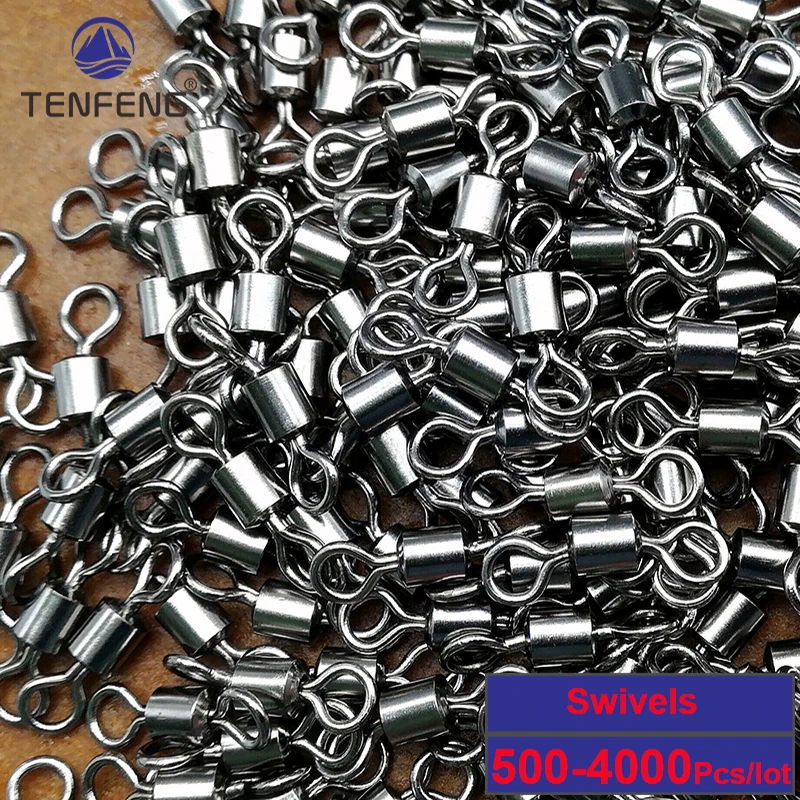 

Swivel Pesca Wholesale 500-4000pcs Fishing Connector Swivels Barrel Bearing Rolling Solid Ring LB Lures Fish Accessories Tools