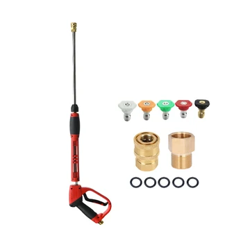 High Pressure Washer Tool Set with Replacement Wand Extension 5 Nozzle Tips M22 Fitting 40 Inch 5000 PSI
High Pressure Washer Tool Set with Replacement Wand Extension 5 Nozzle Tips M22 Fitting 40 Inch 5000 PSI