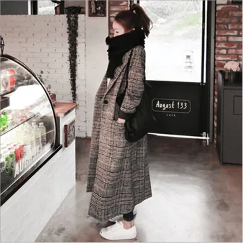 Winter Plaid Elegant Coat Woolen Streetwear Warm Windbreaker New Women Loose Long Female Plus Size Wool Houndstooth Overcoat
Winter Plaid Elegant Coat Woolen Streetwear Warm Windbreaker New Women Loose Long Female Plus Size Wool Houndstooth Overcoat