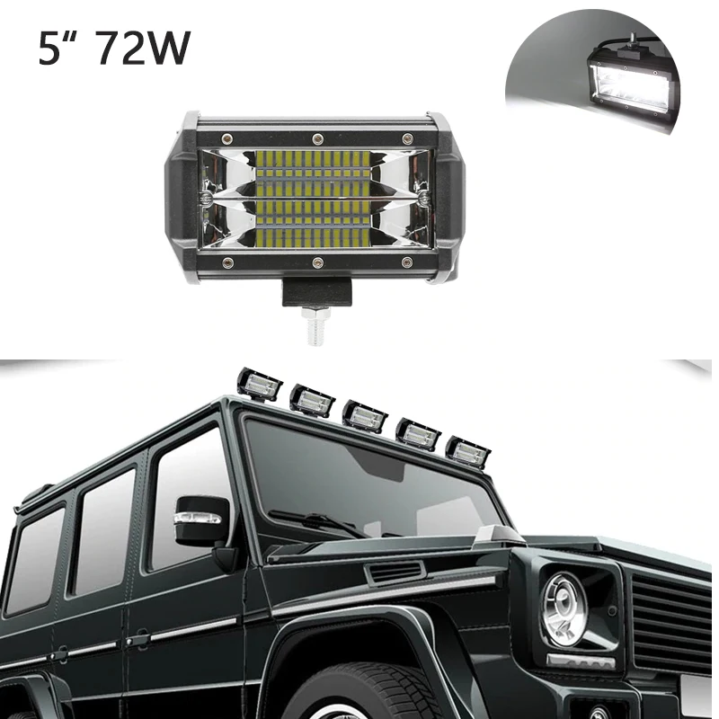 5" Led Work Light Bar Combo 72W 6000K 12V 24SMD 3030 4x4 4WD Worklight Lamp Bulb Universal for Car SUV ATV Boat Truck Motorcycle
5" Led Work Light Bar Combo 72W 6000K 12V 24SMD 3030 4x4 4WD Worklight Lamp Bulb Universal for Car SUV ATV Boat Truck Motorcycle