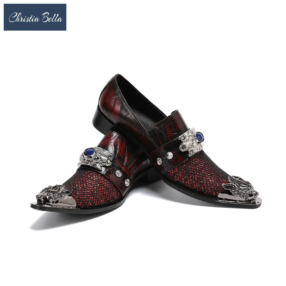 Christia Bella Brand Luxury Classic Leather Men Shoes Metal Tip Slippers Flats Plus Size Sequin Banquet Wedding Dress Shoes
Christia Bella Brand Luxury Classic Leather Men Shoes Metal Tip Slippers Flats Plus Size Sequin Banquet Wedding Dress Shoes
