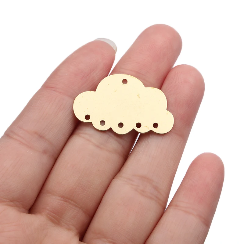 

10pcs Raw Brass Cloud Charms Connector Blank Stamping Disc Pendant For DIY Necklace Earrings Jewelry Findings Making Accessories