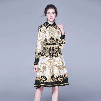 Europe and the wind of autumn new fund temperament of printed character bump color restoring ancient ways of cultiv dress
Europe and the wind of autumn new fund temperament of printed character bump color restoring ancient ways of cultiv dress