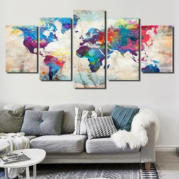 5 Pieces World Map Canvas Print Colourful Map of The World Poster Dorm Decor Modern Wall Art Picture Painting Decoration
5 Pieces World Map Canvas Print Colourful Map of The World Poster Dorm Decor Modern Wall Art Picture Painting Decoration
