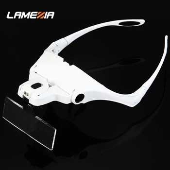 LAMEZIA 5 Lens Headband Magnifier Loupe Adjustable Magnifying Glasses Glass Jeweler Repair Microscope With LED light
LAMEZIA 5 Lens Headband Magnifier Loupe Adjustable Magnifying Glasses Glass Jeweler Repair Microscope With LED light