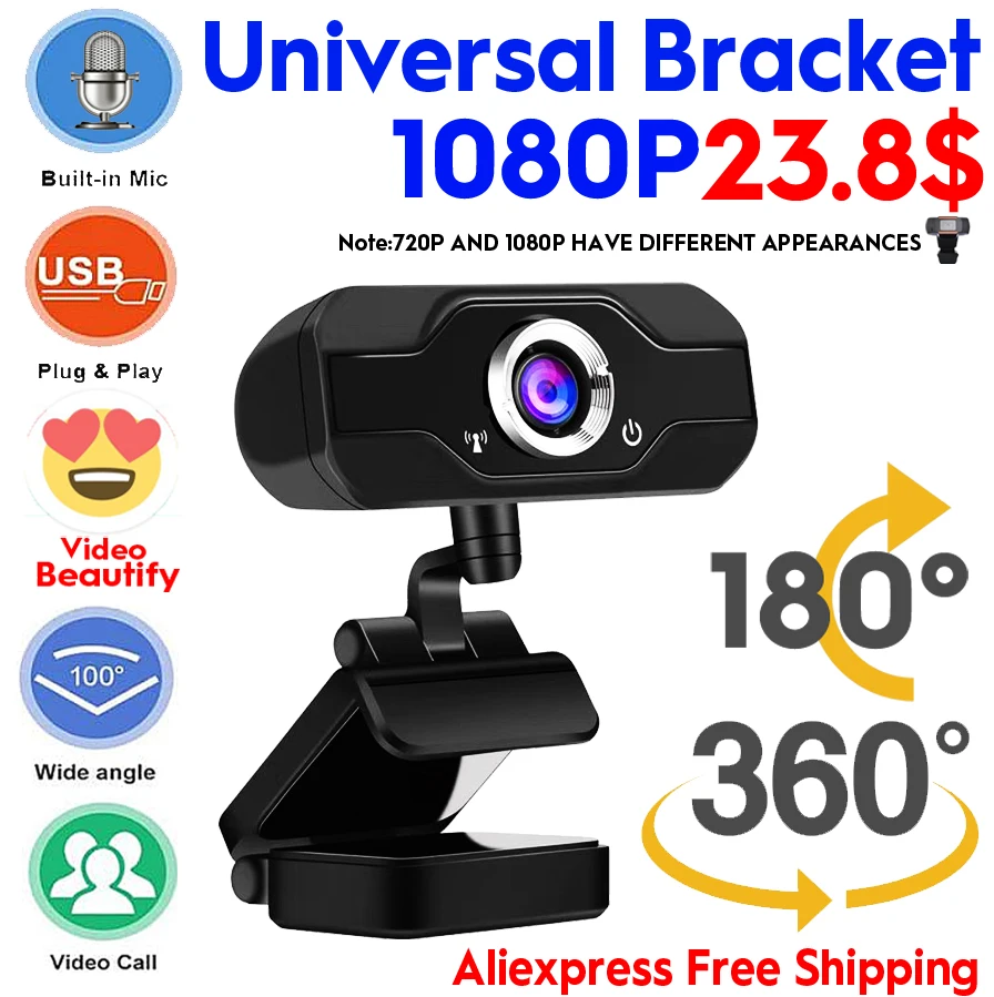 Multi-Function HD 1920X1080P Webcam Camera Plug And Play Usb DriveFree Built-in Microphone Pc Computer Live Broadcast Video Call
Multi-Function HD 1920X1080P Webcam Camera Plug And Play Usb DriveFree Built-in Microphone Pc Computer Live Broadcast Video Call