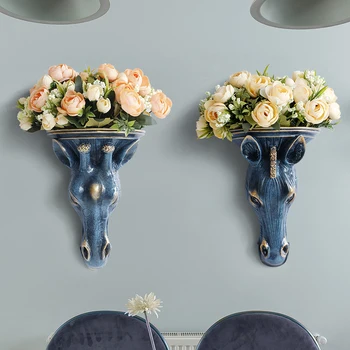 Resin Animal Head Wall Vase Home Decoration Hanging Mural Crafts Livingroom Fake Flower Pot Ornaments Pendant Art Wedding Garden
Resin Animal Head Wall Vase Home Decoration Hanging Mural Crafts Livingroom Fake Flower Pot Ornaments Pendant Art Wedding Garden