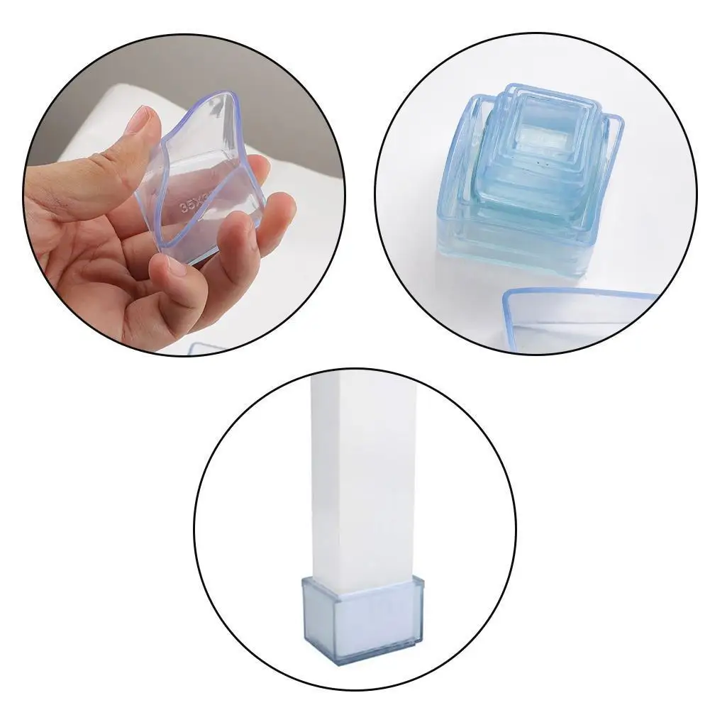4Pcs Transparent Chair Leg Caps Non-slip Furniture Table Protector Hole Cover Square Pads Feet Floor Plugs Z0M5
4Pcs Transparent Chair Leg Caps Non-slip Furniture Table Protector Hole Cover Square Pads Feet Floor Plugs Z0M5