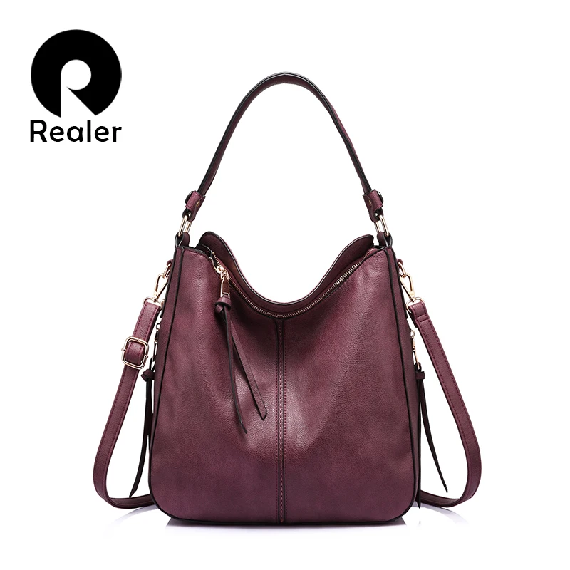 

REALER women handbags female Crossbody shoulder bags high quality PU leather messenger bags for ladies 2020 Totes large capacity