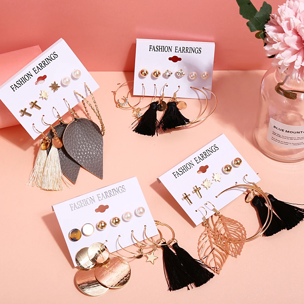 New Fashion Design Long Tassel Dangle Earrings for Ladies Girls 2019 Bohemian Leaves Heart Pendant Earrings Set Wedding Jewelry
New Fashion Design Long Tassel Dangle Earrings for Ladies Girls 2019 Bohemian Leaves Heart Pendant Earrings Set Wedding Jewelry