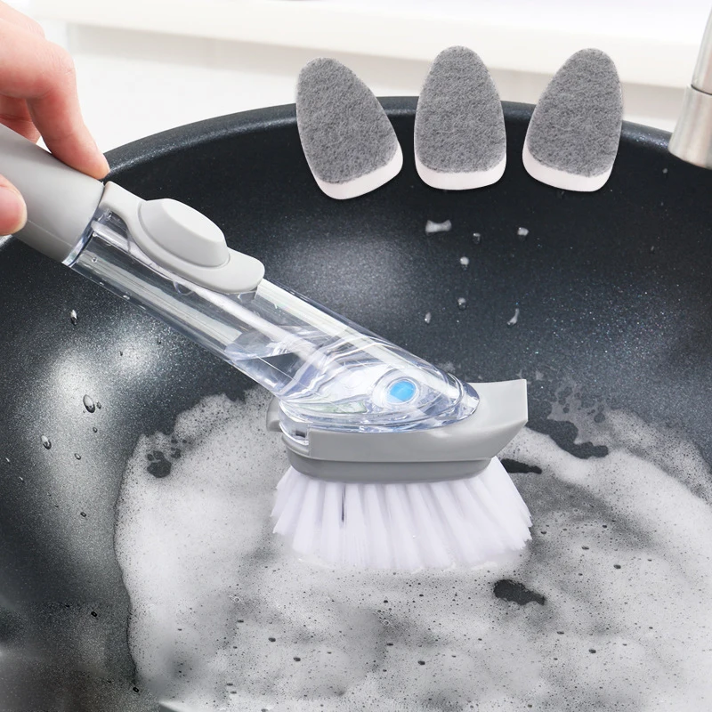 Double Use Kitchen Cleaning Brush Scrubber Dish Bowl Washing Sponge With Refill Liquid Soap Dispenser Kitchen Pot Cleaner Tool
Double Use Kitchen Cleaning Brush Scrubber Dish Bowl Washing Sponge With Refill Liquid Soap Dispenser Kitchen Pot Cleaner Tool