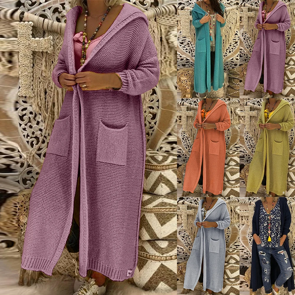 WENYUJH Fall 2019 Long Knitted Cardigan Women Fashion Double Pockets Top Sweater Femme Hooded Sweters Mujer Coat Streetwear
WENYUJH Fall 2019 Long Knitted Cardigan Women Fashion Double Pockets Top Sweater Femme Hooded Sweters Mujer Coat Streetwear