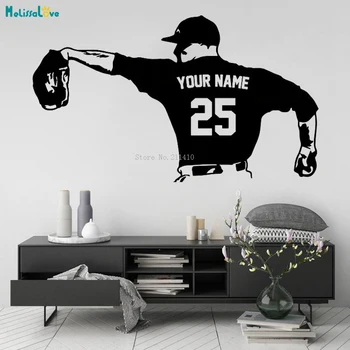 Baseball Pitcher Wall Decals Choose Your Name and Number Personalized Popular Sport Player Vinyl Sticker for Boys Bedroom YT2472
Baseball Pitcher Wall Decals Choose Your Name and Number Personalized Popular Sport Player Vinyl Sticker for Boys Bedroom YT2472