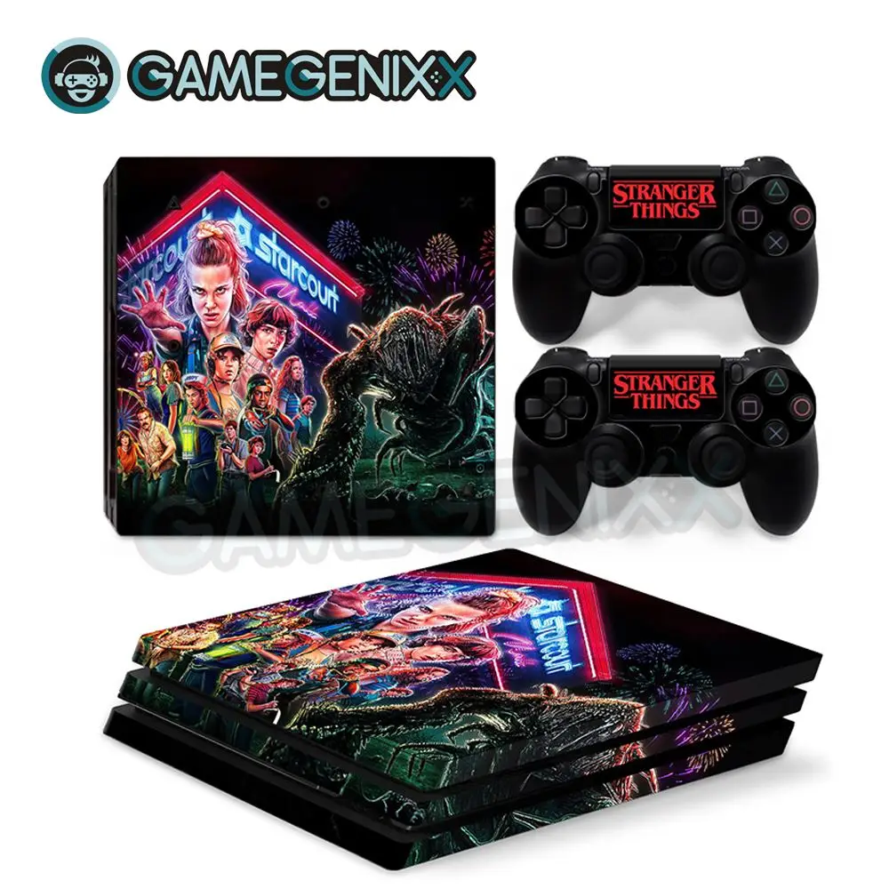 Наклейка на кожу GAMEGENIXX Виниловая наклейка для PS4 Pro консоли и 2 контроллера-ужас