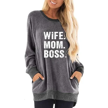 For Women Round Neck Contrast Pocket WIFE MOM BOSS Letters Print Kawaii Hoodies Women Sweatshirts Frauen Cotton Loose Pockets
For Women Round Neck Contrast Pocket WIFE MOM BOSS Letters Print Kawaii Hoodies Women Sweatshirts Frauen Cotton Loose Pockets