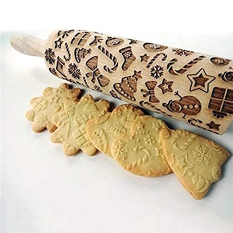 Wooden Embossed Dough Rolling Pin Engraved Pastry Christmas Cake Cookies Baking Tool Stick Kitchen Roller
Wooden Embossed Dough Rolling Pin Engraved Pastry Christmas Cake Cookies Baking Tool Stick Kitchen Roller