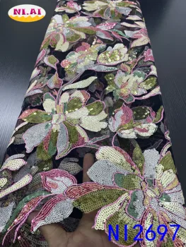 High Quality African Sequence Lace Fabric 2020 With Flower Embroidery African Ribbon Organza Fabrics For Wedding NAni2697B-2
High Quality African Sequence Lace Fabric 2020 With Flower Embroidery African Ribbon Organza Fabrics For Wedding NAni2697B-2