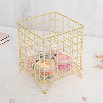 Nordic Metal Storage Basket Office Sundries Finishing Dressing Cosmetic Bucket
Nordic Metal Storage Basket Office Sundries Finishing Dressing Cosmetic Bucket