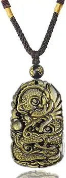 Natural Gold Obsidian Carved Dragon Gemstone Necklace Pendant Women Men 48x28mm Crystal Jewelry AAAA
Natural Gold Obsidian Carved Dragon Gemstone Necklace Pendant Women Men 48x28mm Crystal Jewelry AAAA