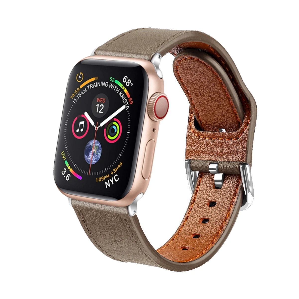 

Premium Leather Strap for Apple Watch Band Series 6 5 4 3 2 Bracelet Correa for iWatch 38-42mm Band Case Myl-bd15