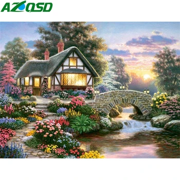 AZQSD Diamond Painting Full Square House Handmade Picture Of Rhinestones 5d Diamond Embroidery Scenery Home Decoration Gift
AZQSD Diamond Painting Full Square House Handmade Picture Of Rhinestones 5d Diamond Embroidery Scenery Home Decoration Gift