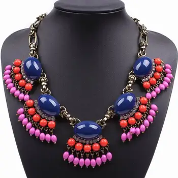 New Design Ethnic Chunky Statement Necklaces With Colorful Beads Vintage Gold Chain Pendant Women Necklace Jewelry
New Design Ethnic Chunky Statement Necklaces With Colorful Beads Vintage Gold Chain Pendant Women Necklace Jewelry