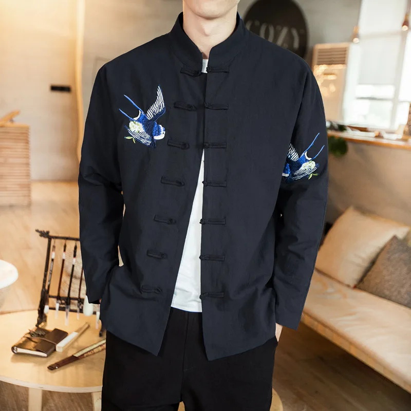 Chinese-style 2019 Spring Stand Collar Embroidered Large Size Jacket Men's Lay Frog Stand Collar Casual Cotton Jacket Men'S Wear
Chinese-style 2019 Spring Stand Collar Embroidered Large Size Jacket Men's Lay Frog Stand Collar Casual Cotton Jacket Men'S Wear