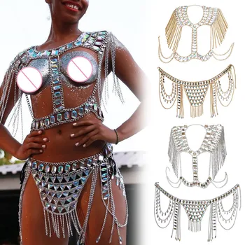 Women Alloy Bra Chest Body Chain Set Jewelry Bikini Chain Beach Chains Nightclub Party H9 
Women Alloy Bra Chest Body Chain Set Jewelry Bikini Chain Beach Chains Nightclub Party H9