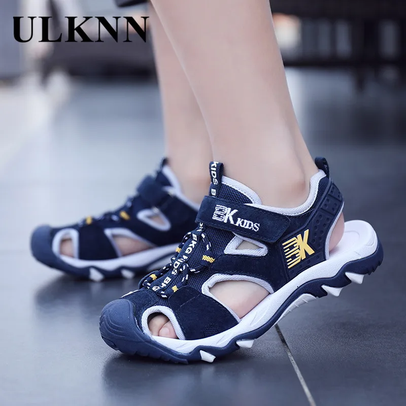 

ULKNN BOY'S Closed-toe Sandals Summer 8 Anti-slip Soft-Sole Young STUDENT'S Sandals Boy 9 Big Boy 12-Year-Old