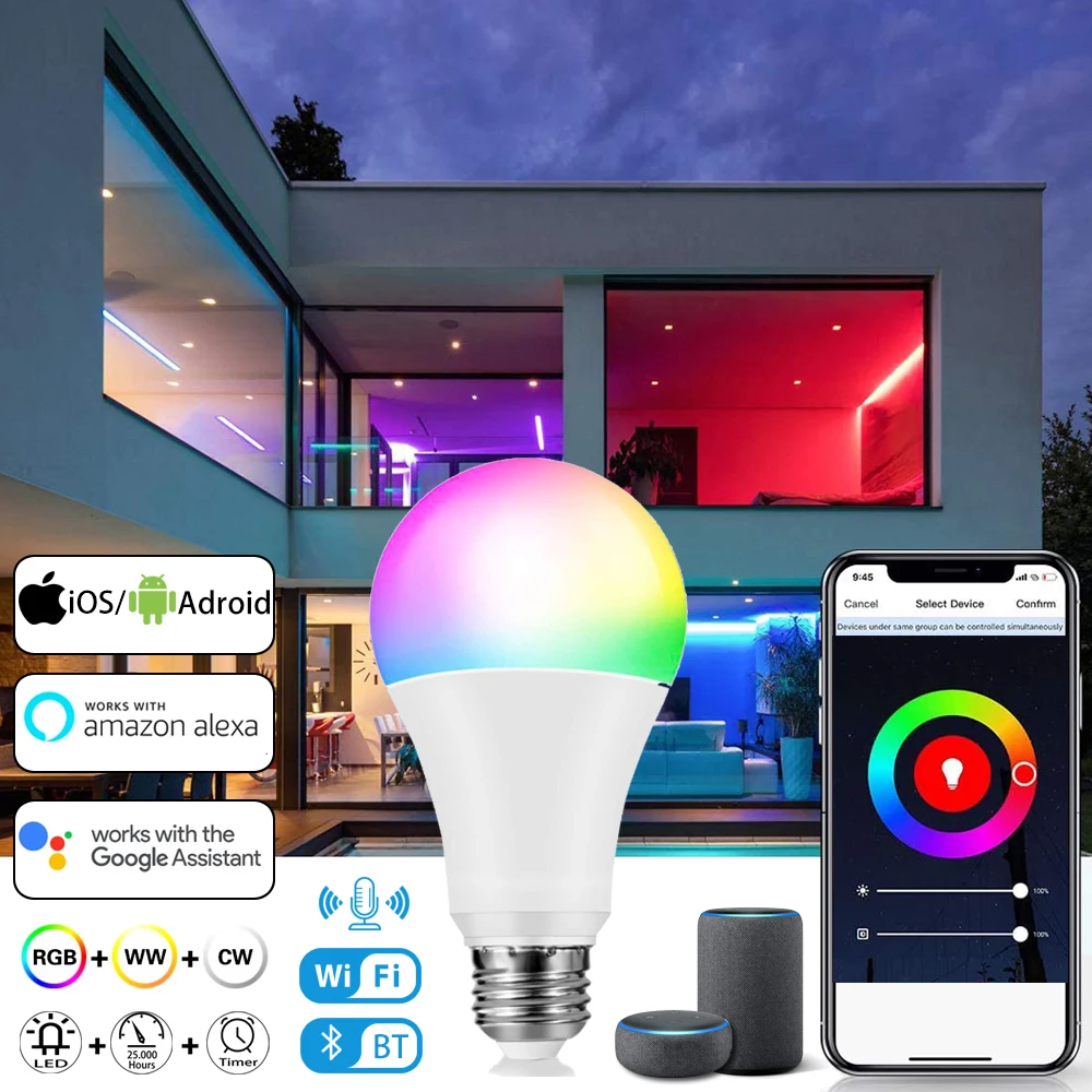 LED RGB Bombilla Inteligente E27 B22 IR Remote Control 5-20w Smart Light Bulb Dimmable Color Dynamic Lighting Party Decor Lamp
LED RGB Bombilla Inteligente E27 B22 IR Remote Control 5-20w Smart Light Bulb Dimmable Color Dynamic Lighting Party Decor Lamp