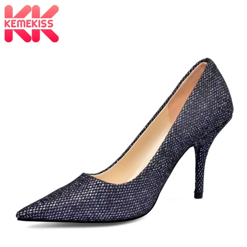 KemeKiss Super High Heel Women Pumps Fashion Bling Leather Shoes Women Pointed Toe Sexy Party Wedding Female Footwear Size 33-43 
KemeKiss Super High Heel Women Pumps Fashion Bling Leather Shoes Women Pointed Toe Sexy Party Wedding Female Footwear Size 33-43