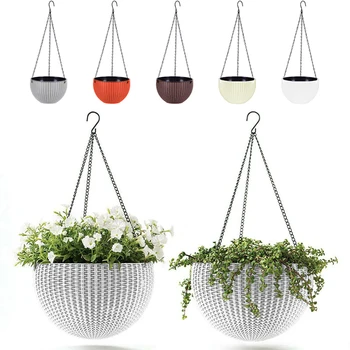 Plaited Hanging Basket Garden Rattan Flower Pot Resin Chic Planter With Metal Chain& Hook Home Gardening Office Mall Decoration
Plaited Hanging Basket Garden Rattan Flower Pot Resin Chic Planter With Metal Chain& Hook Home Gardening Office Mall Decoration