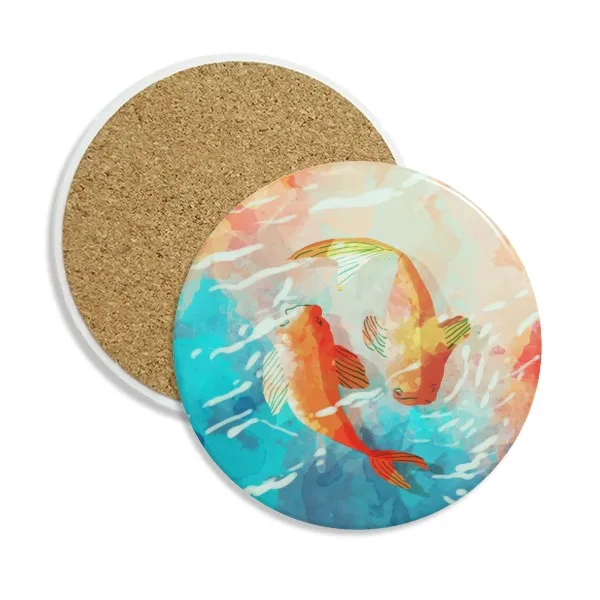 Red Koi Fishes Watercolor Japan Style Ceramic Coaster Cup Mug Holder Absorbent Stone for Drinks 2pcs Gift
Red Koi Fishes Watercolor Japan Style Ceramic Coaster Cup Mug Holder Absorbent Stone for Drinks 2pcs Gift