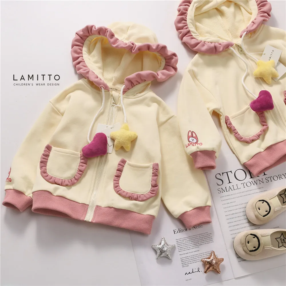 Tonytaobaby/Новая Осенняя детская одежда для маленьких девочек Пальто с капюшоном