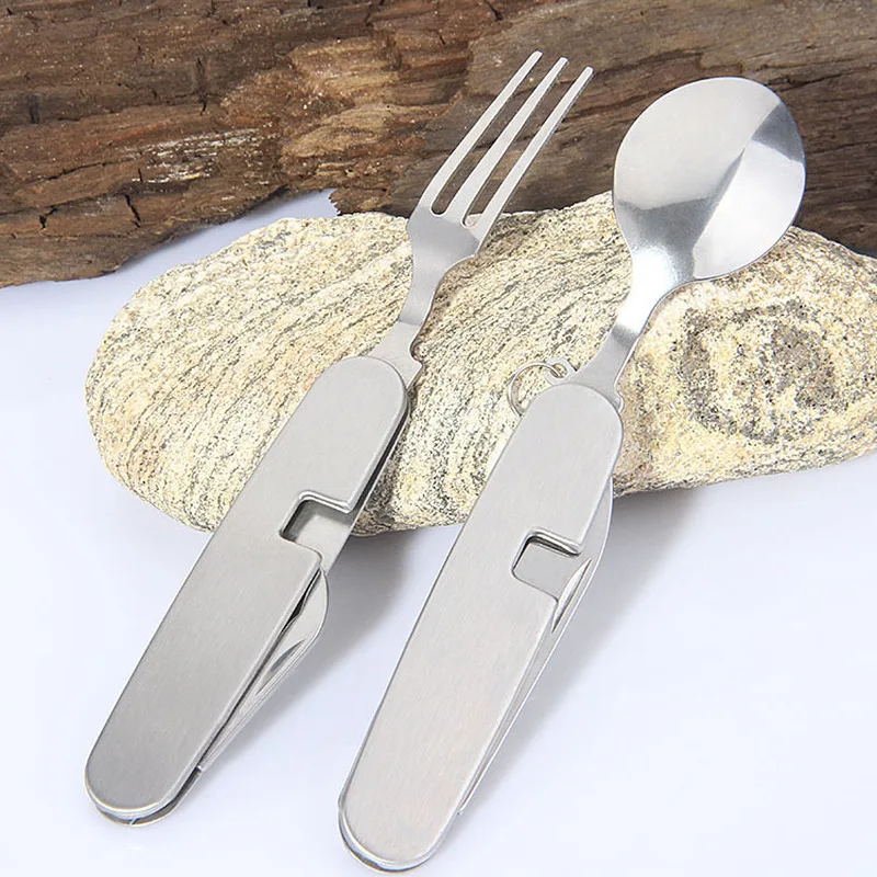 Multifunctional Folding Spoon Fork Outdoor Tableware Stainless Steel Spoon/Fork/Knife/Bottle Opener 4 In 1 Folding Cutlery Set
Multifunctional Folding Spoon Fork Outdoor Tableware Stainless Steel Spoon/Fork/Knife/Bottle Opener 4 In 1 Folding Cutlery Set