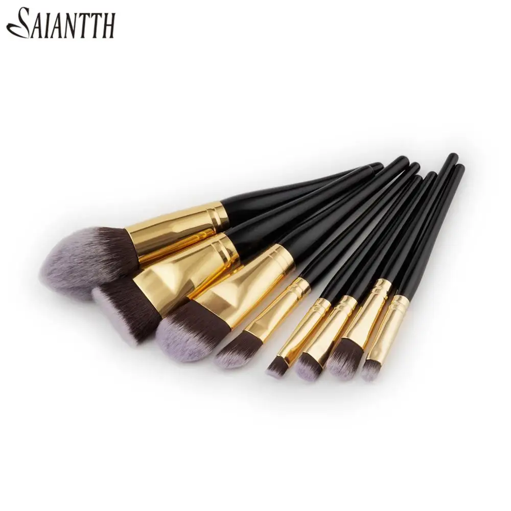 SAIANTTH Cone type High end wood black handle makeup brushes set 8pcs foundation eyeshadow blush nose eyebrow beauty kit make up
SAIANTTH Cone type High end wood black handle makeup brushes set 8pcs foundation eyeshadow blush nose eyebrow beauty kit make up