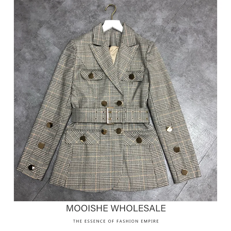 Korean Version Of The Gold Wire Stripe Weave Custom Fabric Gold Button Slim Work Autumn Blazer Jacket
Korean Version Of The Gold Wire Stripe Weave Custom Fabric Gold Button Slim Work Autumn Blazer Jacket