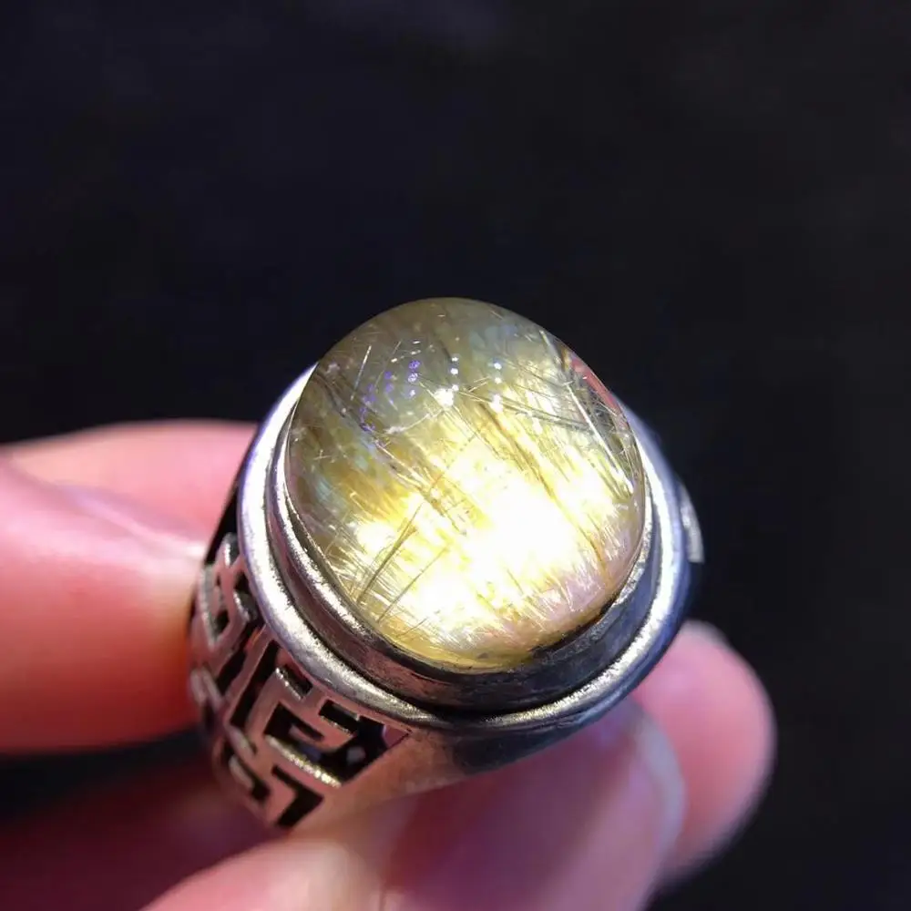 Natural Gold Rutilated Quartz Adjustable Ring 13x12mm Oval Brazil 925 Silver Woman Man Anniversary AAAAAA Certificate
Natural Gold Rutilated Quartz Adjustable Ring 13x12mm Oval Brazil 925 Silver Woman Man Anniversary AAAAAA Certificate