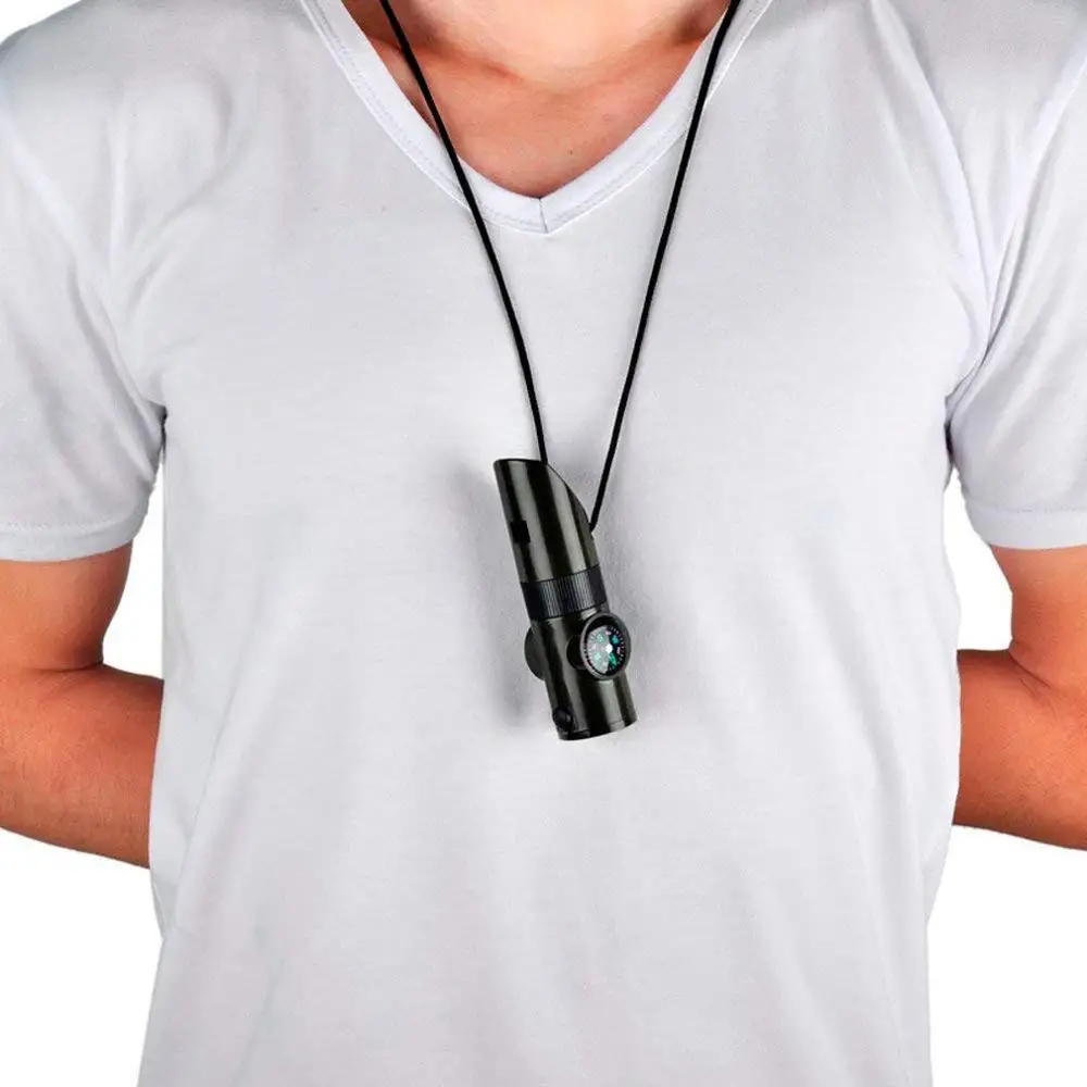 Outdoor Camping Emergency Whistle 7-in-1 Multi-function Compass Led Thermometer High Decibel Whistle Tinder Magnifier
Outdoor Camping Emergency Whistle 7-in-1 Multi-function Compass Led Thermometer High Decibel Whistle Tinder Magnifier