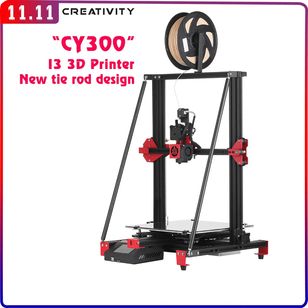 Creativity CY300 Upgraded 3D Printer DIY Kits Fast Assemble Metal Base Resume Printing Filament Sensor Function 300x300x400mm
Creativity CY300 Upgraded 3D Printer DIY Kits Fast Assemble Metal Base Resume Printing Filament Sensor Function 300x300x400mm