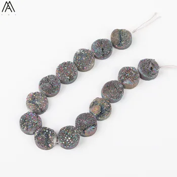 14Pcs/Strand 14mm Round Rainbow Titanium Natural Druzy Geode Agates Slice Spacer Loose Beads Jewelry Strands DIY XFX-166AMEE
14Pcs/Strand 14mm Round Rainbow Titanium Natural Druzy Geode Agates Slice Spacer Loose Beads Jewelry Strands DIY XFX-166AMEE